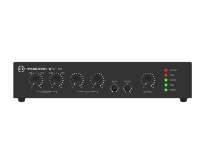 U240:1M Mixer Amplifier 1Ch 240W 4Ω/8Ω/100V Half-Rack 1U