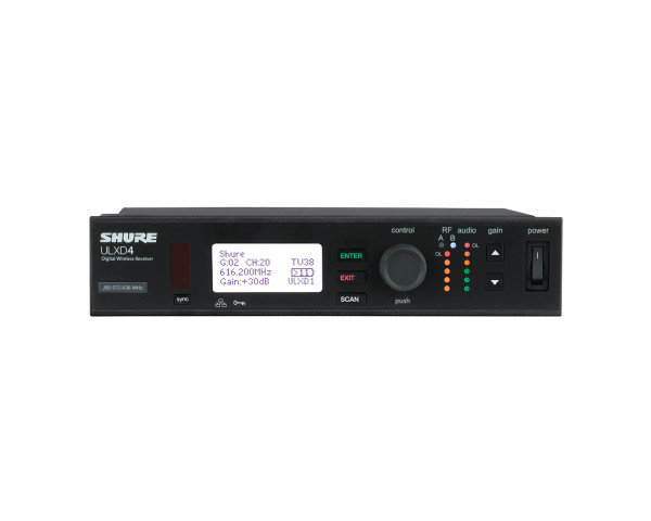 Shure ULXD4 Single Digital Wireless Half-Rack Receiver 1U K51 CH38 - Main Image