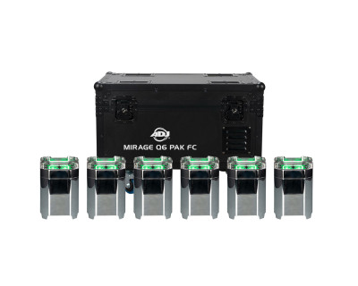 Mirage Q6 Pak LED Uplighter 6 in Charging Flightcase IP65 Chrome
