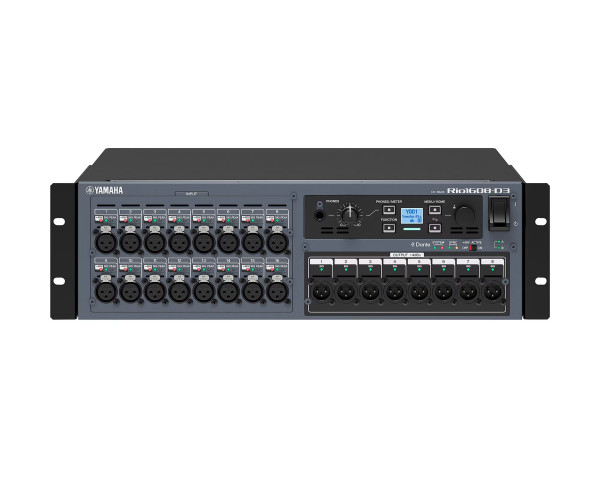 Yamaha Rio1608-D3 Dante Network Rack 16in/8out with Dual PSU and OLED - Main Image