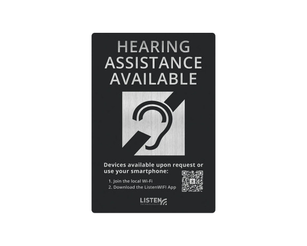 Listen Technologies LW-307 ListenWIFI Hearing Assistance Signage - Main Image
