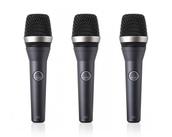 AKG D5 THREE PACK: Pack of 3 x D5 Supercardioid Vocal Mic - Main Image